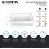 image:imageAqua Eden CVTAP663222L6 66 Acrylic Rectangular 3Wall Alcove Tub Left Hand Drain Glossy WhitePolished NickelGlossy WhiteOil Rubbed Bronze