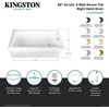 image:imageAqua Eden CVTAP663222R0 66 Acrylic Rectangular 3Wall Alcove Tub Right Hand Drain Glossy WhiteMatte BlackGlossy WhitePolished Brass