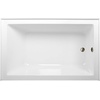 image:imageAqua Eden CVTDE603122R2 60 Acrylic Rectangular 3Wall Alcove Tub Right Hand Drain Glossy WhitePolished BrassGlossy WhiteAntique Brass