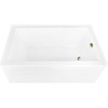 image:imageAqua Eden CVTDE603122R2 60 Acrylic Rectangular 3Wall Alcove Tub Right Hand Drain Glossy WhitePolished BrassGlossy WhiteAntique Brass