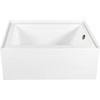 image:imageAqua Eden CVTDE603122R2 60 Acrylic Rectangular 3Wall Alcove Tub Right Hand Drain Glossy WhitePolished BrassGlossy WhiteAntique Brass