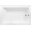 image:imageAqua Eden CVTDE603122R2 60 Acrylic Rectangular 3Wall Alcove Tub Right Hand Drain Glossy WhitePolished BrassGlossy WhiteBrushed Brass