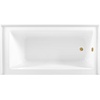 image:imageAqua Eden CVTDE603122R2 60 Acrylic Rectangular 3Wall Alcove Tub Right Hand Drain Glossy WhitePolished BrassGlossy WhiteBrushed Brass