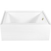 image:imageAqua Eden CVTDE603122R2 60 Acrylic Rectangular 3Wall Alcove Tub Right Hand Drain Glossy WhitePolished BrassGlossy WhiteBrushed Brass