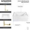 image:imageAqua Eden CVTDE603122R2 60 Acrylic Rectangular 3Wall Alcove Tub Right Hand Drain Glossy WhitePolished BrassGlossy WhiteBrushed Brass