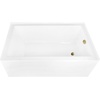 image:imageAqua Eden CVTDE603122R2 60 Acrylic Rectangular 3Wall Alcove Tub Right Hand Drain Glossy WhitePolished BrassGlossy WhiteBrushed Brass