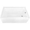 image:imageAqua Eden CVTDE603122R2 60 Acrylic Rectangular 3Wall Alcove Tub Right Hand Drain Glossy WhitePolished BrassGlossy WhiteBrushed Nickel