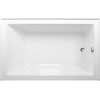 image:imageAqua Eden CVTDE603122R2 60 Acrylic Rectangular 3Wall Alcove Tub Right Hand Drain Glossy WhitePolished BrassGlossy WhiteBrushed Nickel