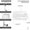 image:imageAqua Eden CVTDE603122R2 60 Acrylic Rectangular 3Wall Alcove Tub Right Hand Drain Glossy WhitePolished BrassGlossy WhiteMatte Black