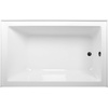 image:imageAqua Eden CVTDE603122R2 60 Acrylic Rectangular 3Wall Alcove Tub Right Hand Drain Glossy WhitePolished BrassGlossy WhiteMatte Black