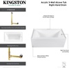 image:imageAqua Eden CVTDE603122R2 60 Acrylic Rectangular 3Wall Alcove Tub Right Hand Drain Glossy WhitePolished BrassGlossy WhitePolished Brass