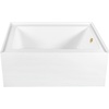 image:imageAqua Eden CVTDE603122R2 60 Acrylic Rectangular 3Wall Alcove Tub Right Hand Drain Glossy WhitePolished BrassGlossy WhitePolished Brass