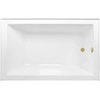 image:imageAqua Eden CVTDE603122R2 60 Acrylic Rectangular 3Wall Alcove Tub Right Hand Drain Glossy WhitePolished BrassGlossy WhitePolished Brass