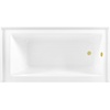 image:imageAqua Eden CVTDE603122R2 60 Acrylic Rectangular 3Wall Alcove Tub Right Hand Drain Glossy WhitePolished BrassGlossy WhitePolished Brass