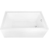 image:imageAqua Eden CVTDE603122R2 60 Acrylic Rectangular 3Wall Alcove Tub Right Hand Drain Glossy WhitePolished BrassGlossy WhitePolished Chrome