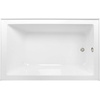 image:imageAqua Eden CVTDE603122R2 60 Acrylic Rectangular 3Wall Alcove Tub Right Hand Drain Glossy WhitePolished BrassGlossy WhitePolished Nickel