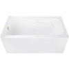 image:imageAqua Eden CVTAP543023L0 54 Acrylic Rectangular 3Wall Alcove Tub with Armrests Left Hand Drain Glossy WhiteMatte BlackGlossy WhiteBrushed Brass