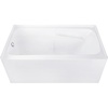 image:imageAqua Eden CVTAP543023L0 54 Acrylic Rectangular 3Wall Alcove Tub with Armrests Left Hand Drain Glossy WhiteMatte BlackGlossy WhiteBrushed Nickel