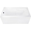 image:imageAqua Eden CVTAP543023L0 54 Acrylic Rectangular 3Wall Alcove Tub with Armrests Left Hand Drain Glossy WhiteMatte BlackGlossy WhiteMatte Black