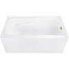 image:imageAqua Eden CVTAP543023R6 54 Acrylic Rectangular 3Wall Alcove Tub with Armrests Right Hand Drain Glossy WhitePolished NickelGlossy WhiteAntique Brass