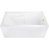 image:imageAqua Eden CVTAP543023R6 54 Acrylic Rectangular 3Wall Alcove Tub with Armrests Right Hand Drain Glossy WhitePolished NickelGlossy WhiteBrushed Brass