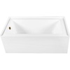 image:imageAqua Eden CVTAP603222L7 60 Acrylic Rectangular 3Wall Alcove Tub Left Hand Drain Glossy WhiteBrushed BrassGlossy WhiteAntique Brass