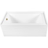 image:imageAqua Eden CVTAP603222L7 60 Acrylic Rectangular 3Wall Alcove Tub Left Hand Drain Glossy WhiteBrushed BrassGlossy WhiteBrushed Brass