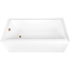 image:imageAqua Eden CVTAP663222L6 66 Acrylic Rectangular 3Wall Alcove Tub Left Hand Drain Glossy WhitePolished NickelGlossy WhiteBrushed Brass