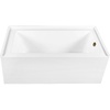 image:imageAqua Eden CVTDE603122R2 60 Acrylic Rectangular 3Wall Alcove Tub Right Hand Drain Glossy WhitePolished BrassGlossy WhiteAntique Brass