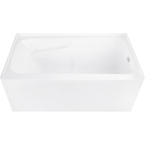 image:imageAqua Eden CVTAP543023R6 54 Acrylic Rectangular 3Wall Alcove Tub with Armrests Right Hand Drain Glossy WhitePolished NickelGlossy WhitePolished Chrome