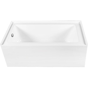 image:imageAqua Eden CVTAP603222L7 60 Acrylic Rectangular 3Wall Alcove Tub Left Hand Drain Glossy WhiteBrushed BrassGlossy WhiteBrushed Nickel