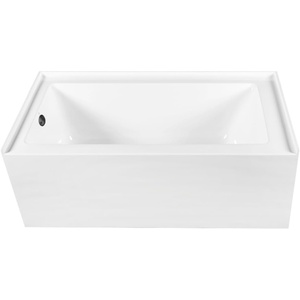 image:imageAqua Eden CVTAP603222L7 60 Acrylic Rectangular 3Wall Alcove Tub Left Hand Drain Glossy WhiteBrushed BrassGlossy WhiteMatte Black