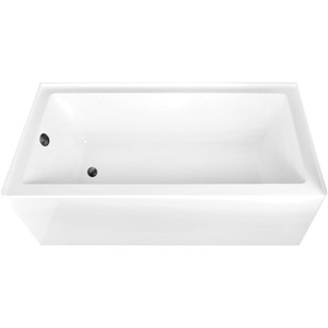 image:imageAqua Eden CVTAP663222L6 66 Acrylic Rectangular 3Wall Alcove Tub Left Hand Drain Glossy WhitePolished NickelGlossy WhiteMatte Black