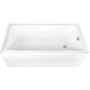 image:imageAqua Eden CVTAP663222R0 66 Acrylic Rectangular 3Wall Alcove Tub Right Hand Drain Glossy WhiteMatte BlackGlossy WhiteBrushed Nickel