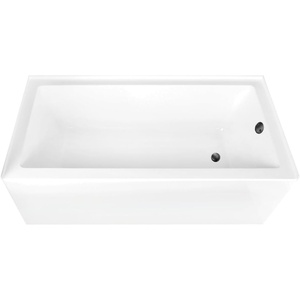 image:imageAqua Eden CVTAP663222R0 66 Acrylic Rectangular 3Wall Alcove Tub Right Hand Drain Glossy WhiteMatte BlackGlossy WhiteMatte Black