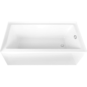 image:imageAqua Eden CVTAP663222R0 66 Acrylic Rectangular 3Wall Alcove Tub Right Hand Drain Glossy WhiteMatte BlackGlossy WhitePolished Chrome