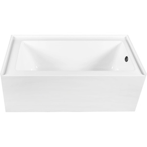 image:imageAqua Eden CVTDE603122R2 60 Acrylic Rectangular 3Wall Alcove Tub Right Hand Drain Glossy WhitePolished BrassGlossy WhiteMatte Black