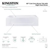 image:imageAqua Eden VCTAP603015R 60Inch Cast Iron 3Wall Alcove Tub with Right Hand Drain Hole White