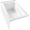 image:imageAqua Eden VTAM4832L22D 48Inch AntiSkid Acrylic 3Wall Alcove Tub with Left Hand Drain Glossy White