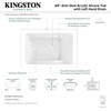 image:imageAqua Eden VTAM4836L22T 48Inch Acrylic 3Wall Alcove Tub with Left Hand Drain Glossy White