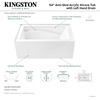 image:imageAqua Eden VTAM5432L22D 54Inch AntiSkid Acrylic 3Wall Alcove Tub with Left Hand Drain Glossy White