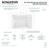 image:imageAqua Eden VTAM5436L22T 54Inch Acrylic 3Wall Alcove Tub with Left Hand Drain Glossy White