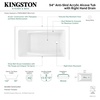 image:imageAqua Eden VTAM5436R22T 54Inch Acrylic 3Wall Alcove Tub with Right Hand Drain Glossy White