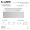 image:imageAqua Eden VTAM6031L21A 60Inch AntiSkid Acrylic 3Wall Alcove Tub with Left Hand Drain Hole White