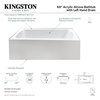 image:imageAqua Eden VTAM6032L21 60Inch Acrylic 3Wall Alcove Tub with Left Hand Drain Hole White