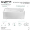 image:imageAqua Eden VTAM6032L22D 60Inch AntiSkid Acrylic 3Wall Alcove Tub with Left Hand Drain Hole WhiteWhite