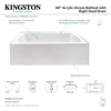image:imageAqua Eden VTAM6032R21 60Inch Acrylic 3Wall Alcove Tub with Right Hand Drain Hole White