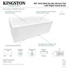 image:imageAqua Eden VTAM6032R21TS 60Inch Acrylic 2Wall Corner Alcove Tub with Right Hand Drain WhiteWhite