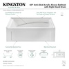 image:imageAqua Eden VTAM6032R22D 60Inch AntiSkid Acrylic 3Wall Alcove Tub with Right Hand Drain Hole WhiteWhite