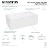 image:imageAqua Eden VTAM6032R22S 60Inch Acrylic 2Wall Corner Alcove Tub with Corner Apron Right Hand Drain Hole White